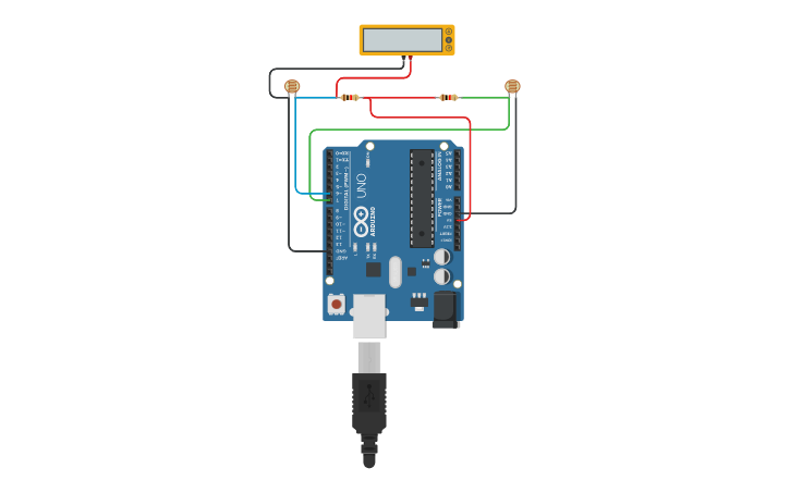 Circuit design Sensores Robo AGV - Tinkercad