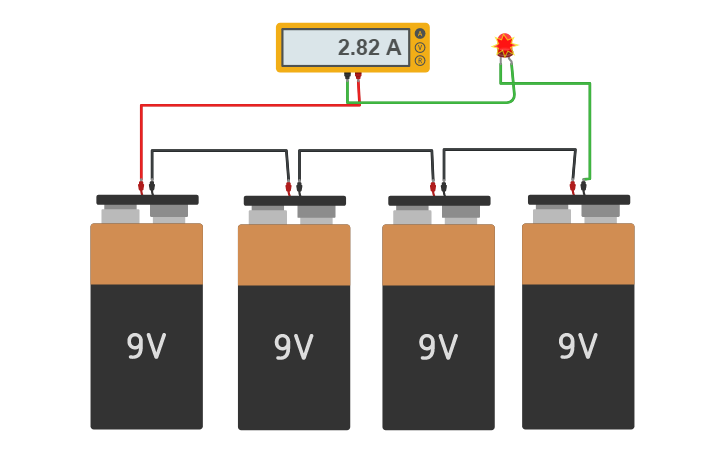 Circuit design Series Connection of Batteries - Tinkercad