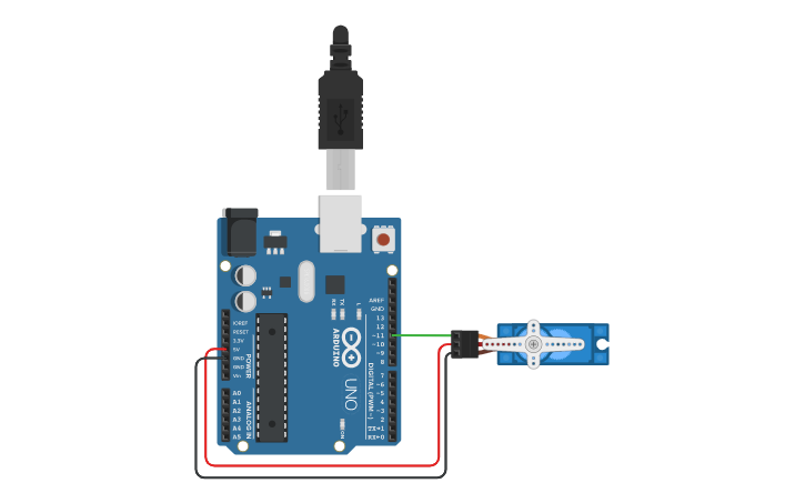 Circuit design Servo Motor | Tinkercad