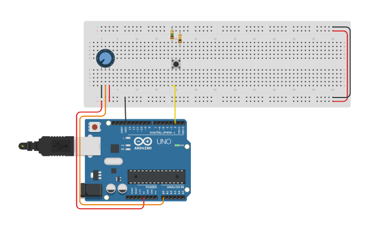 Circuit design Potenciometro - Tinkercad