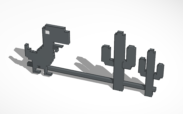 offline dinosaur game 3D model 3D printable