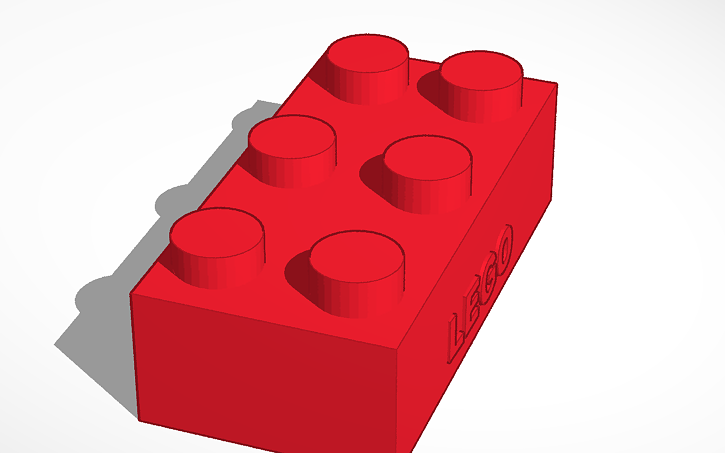 3D design Red Lego Block | Tinkercad