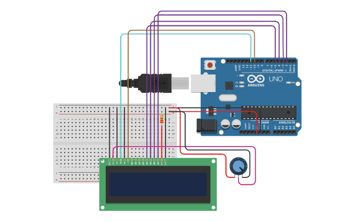 Circuit design Lcd python - Tinkercad