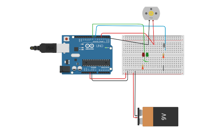 Circuit design motor - Tinkercad