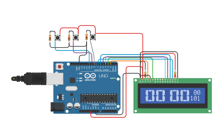Circuit design Clock - Tinkercad
