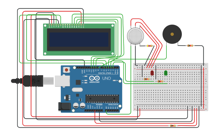 Circuit design Arduino Gas Sensor | Tinkercad