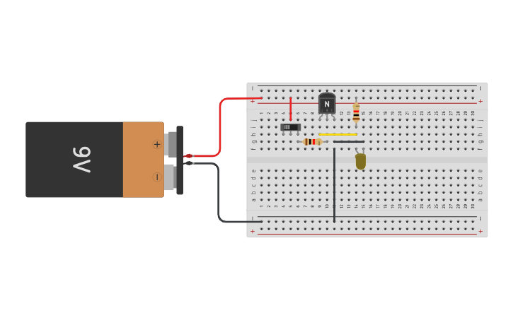 Circuit design NOT GATE - Tinkercad