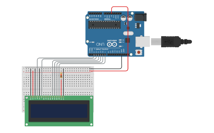 Circuit design LCD con ARDUINO - Tinkercad