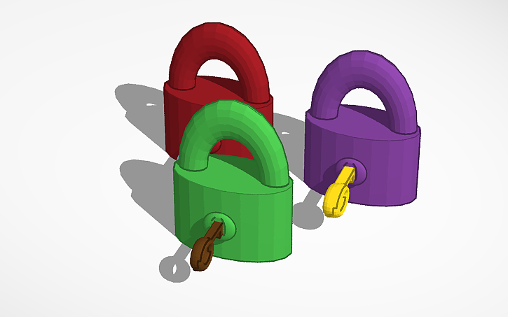 3D design lock and key - Tinkercad