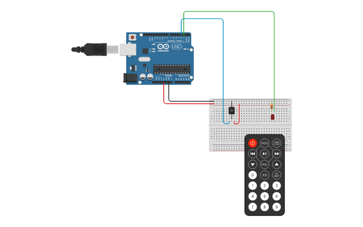 Circuit design led sensor ir control - Tinkercad