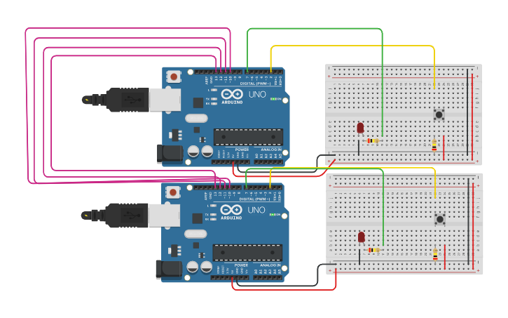 Circuit design Act. 2 SPI communication between the two Arduino boards ...