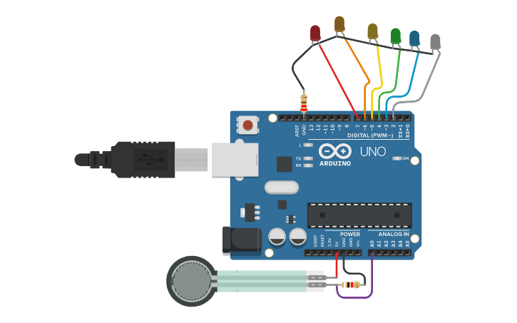 Circuit design Force Sensor 2 - Tinkercad