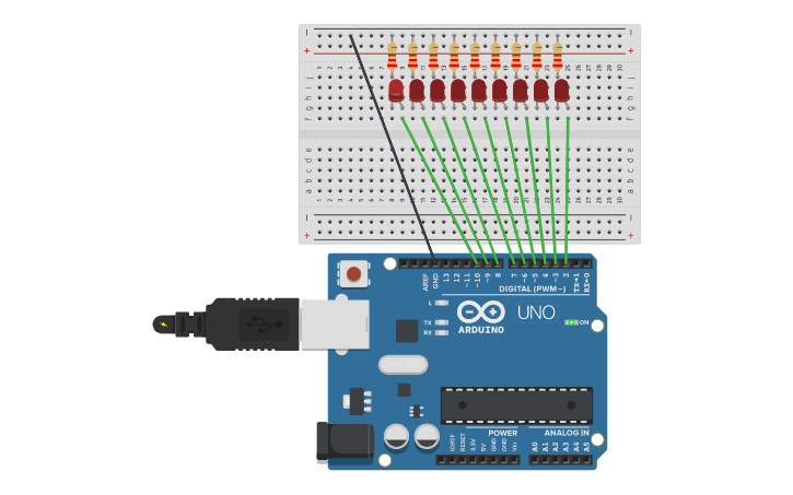 Circuit design 反復ランプ | Tinkercad