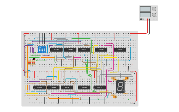 Circuit design 7-SEG - Tinkercad