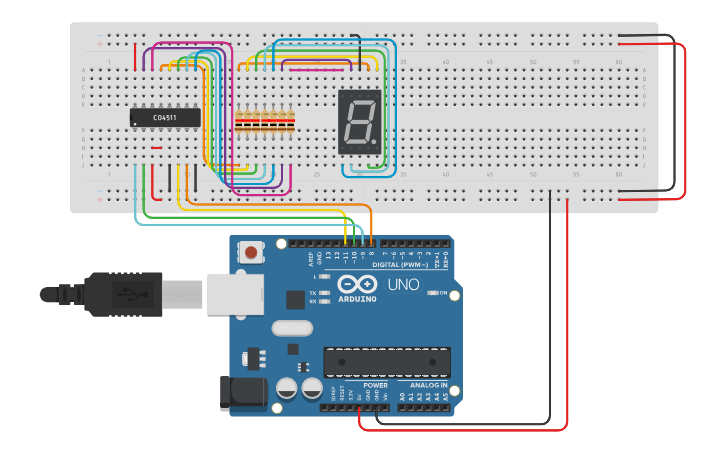 Circuit design contador de tempo otimizado - Tinkercad