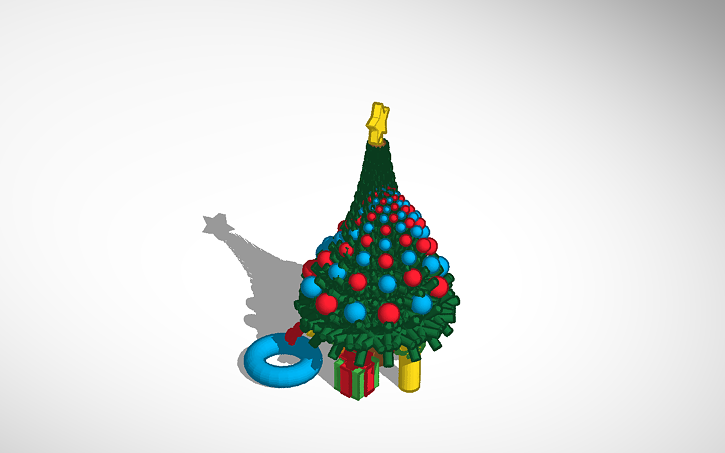 3D design christmas tree and presents