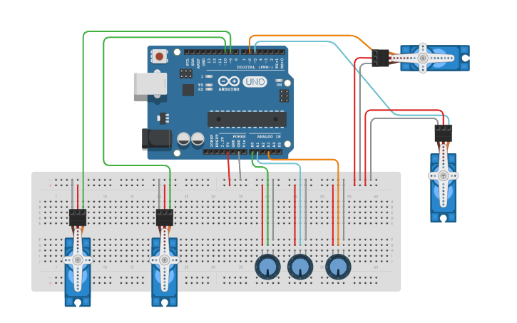 Circuit design Servo Motor - Tinker | Tinkercad