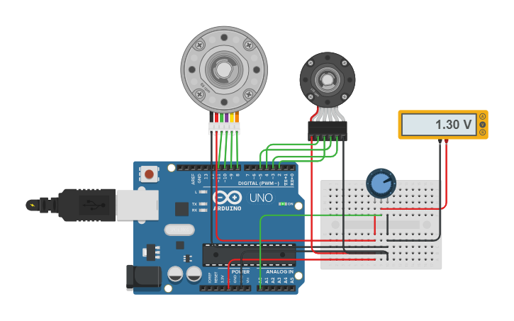 Circuit design Arduino and Stepper Motor - Tinkercad