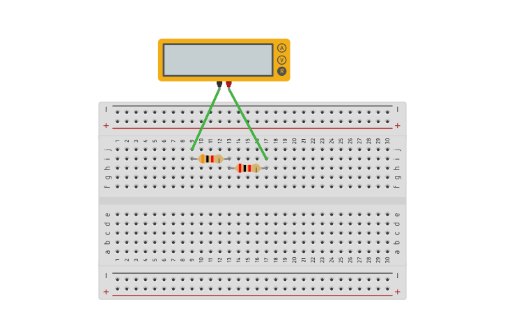 Circuit design Resistencias en serie Protoboard - Tinkercad
