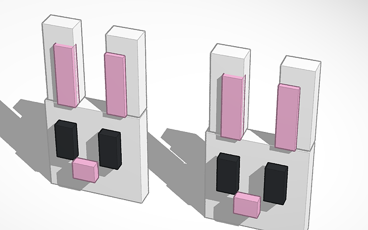 3D design Minecraft Rabbit Earrings - Tinkercad
