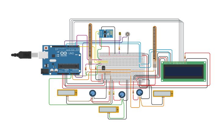 Circuit design Health monitoring system - Tinkercad