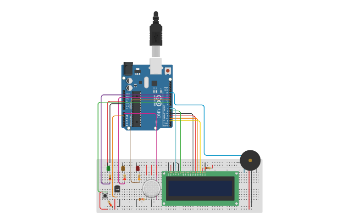 Circuit design FIRE ALARM SYSTEM - Tinkercad