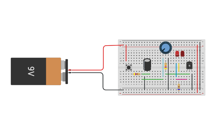 Circuit design rangkaian timer | Tinkercad