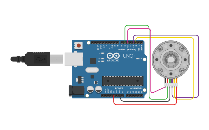 Circuit design dc motor with encoder | Tinkercad