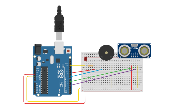 Circuit design Hour of Code - Arduino Hırsız Alarmı Projesi - Tinkercad