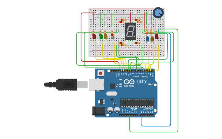 Circuit design Potenciometro | Tinkercad