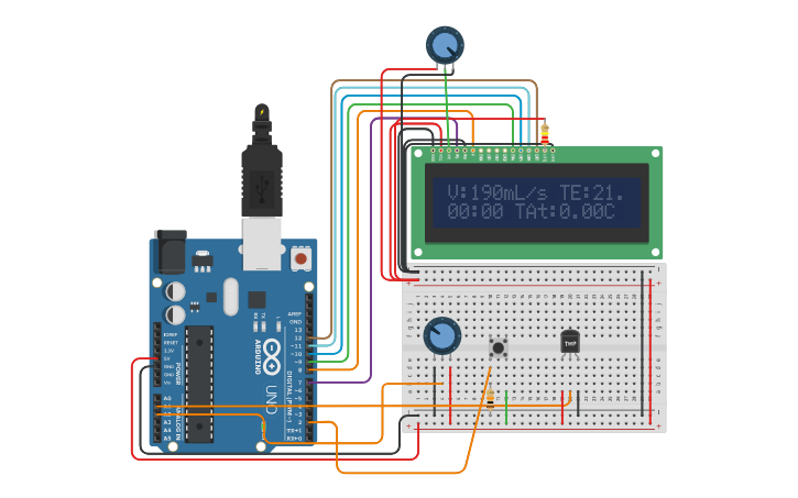 Circuit design Projeto Chuveiro - Tinkercad