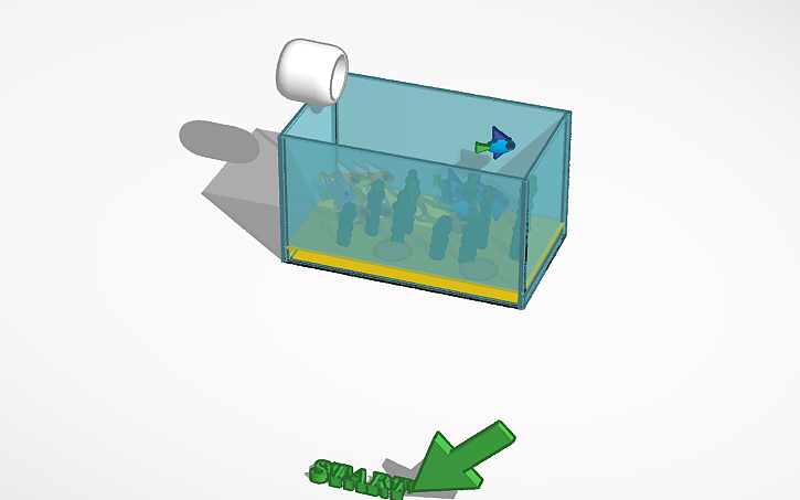 3D design Aquarium with food - Tinkercad