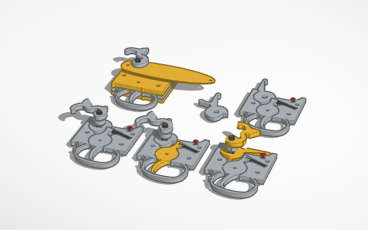 3D design Flintlock Rubberband Trigger - Tinkercad