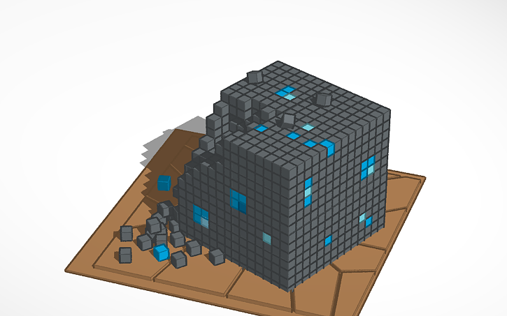 3D design Minecraft block - Tinkercad