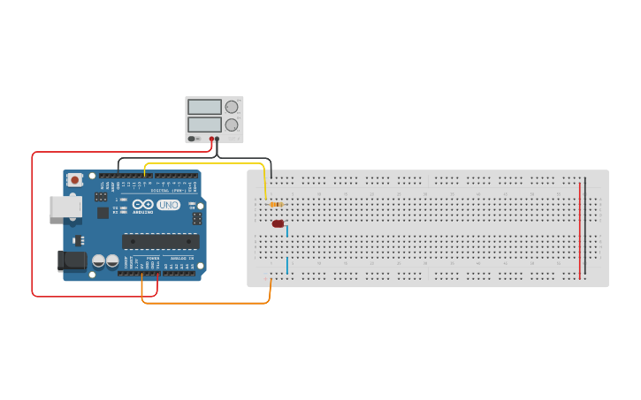 Circuit design Arduino Basic 1 - Default Code DO to PIN 9 - Tinkercad