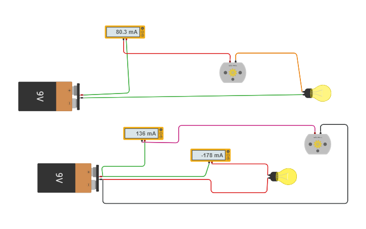 Circuit design electrical series circuit - Tinkercad