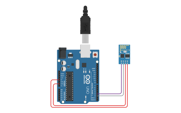 Circuit design MÓDELO HC06 - Tinkercad