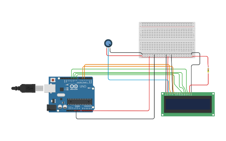Circuit design Interfacing with LCDs using Potentiometer and Arudino ...