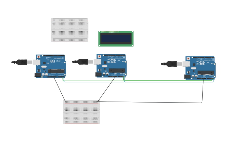 Circuit design Arduino Slave Master Tester - Tinkercad
