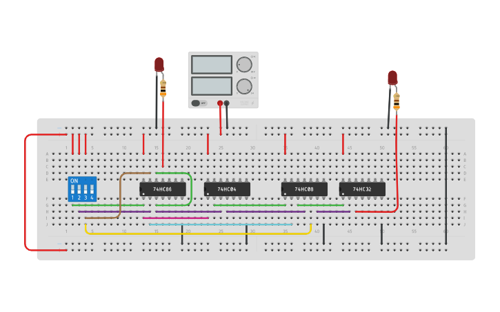 Circuit design Full subtractor using basic gates | Tinkercad