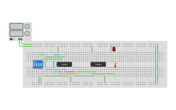 Circuit design b219035- xnor using nor - Tinkercad