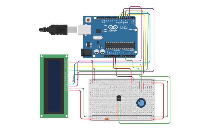Circuit design Arduino lcd - Tinkercad