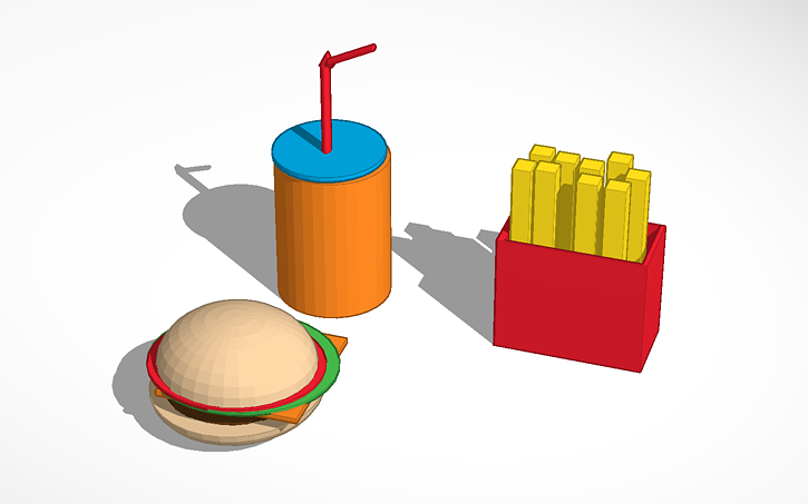 3D design combo meal | Tinkercad