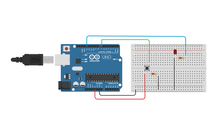 Circuit design PUSH BUTTON - Tinkercad