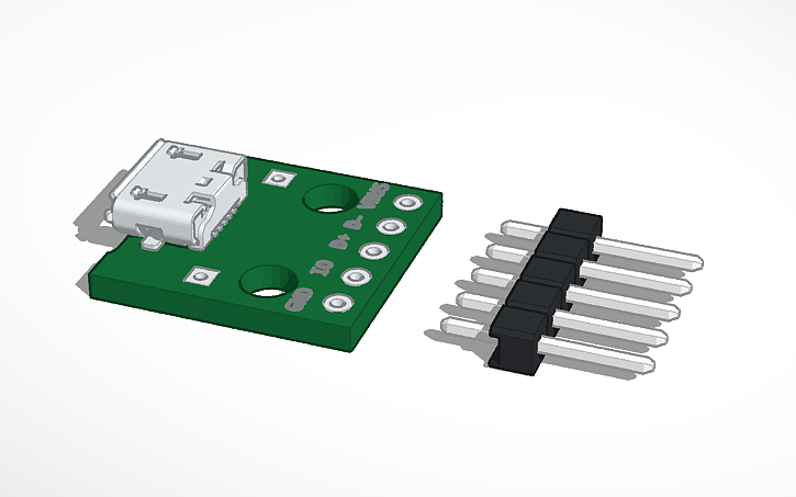3D design Micro-USB module - Tinkercad
