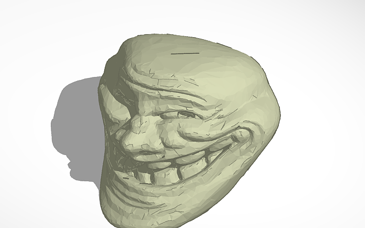 Trollface First Design 3D design Troll Face (future project) - Tinkercad