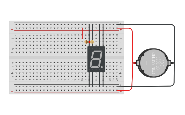 Circuit design 7 Segment Display - Tinkercad