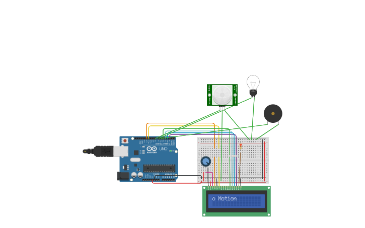 Circuit design PIR Sensor - Tinkercad