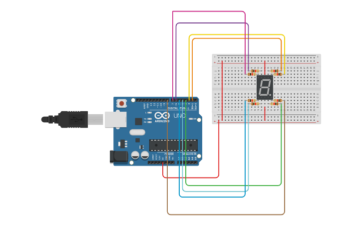 Circuit design 0-9 COUNTER | Tinkercad