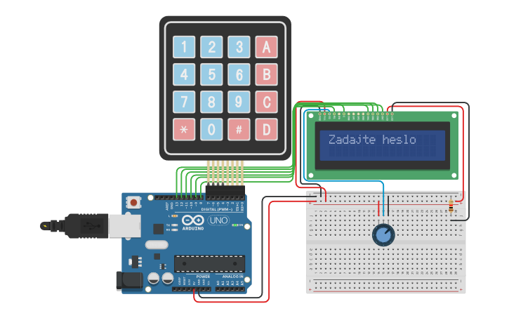 Circuit design Password keypad - Tinkercad